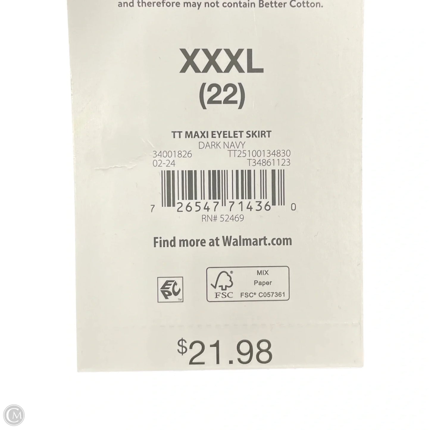 Skirt Midi By Time And Tru In Navy, Size: 3x