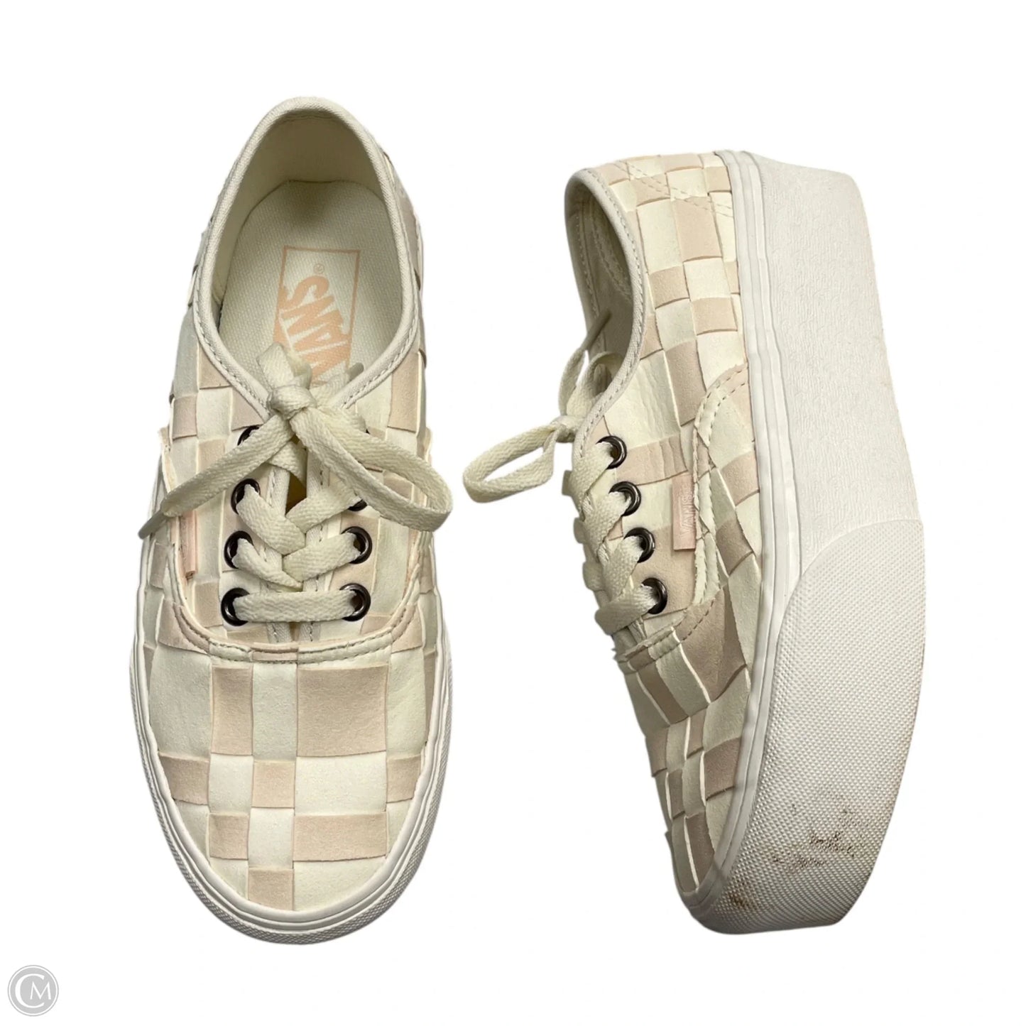 Shoes Sneakers Platform By Vans In Pink & White, Size: 5.5