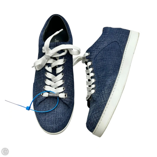 Shoes Luxury Designer By Jimmy Choo In Blue Denim, Size: 6.5