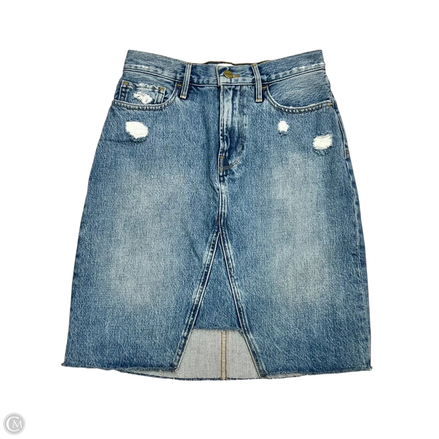 Skirt Mini & Short By Frame In Blue Denim, Size: 0