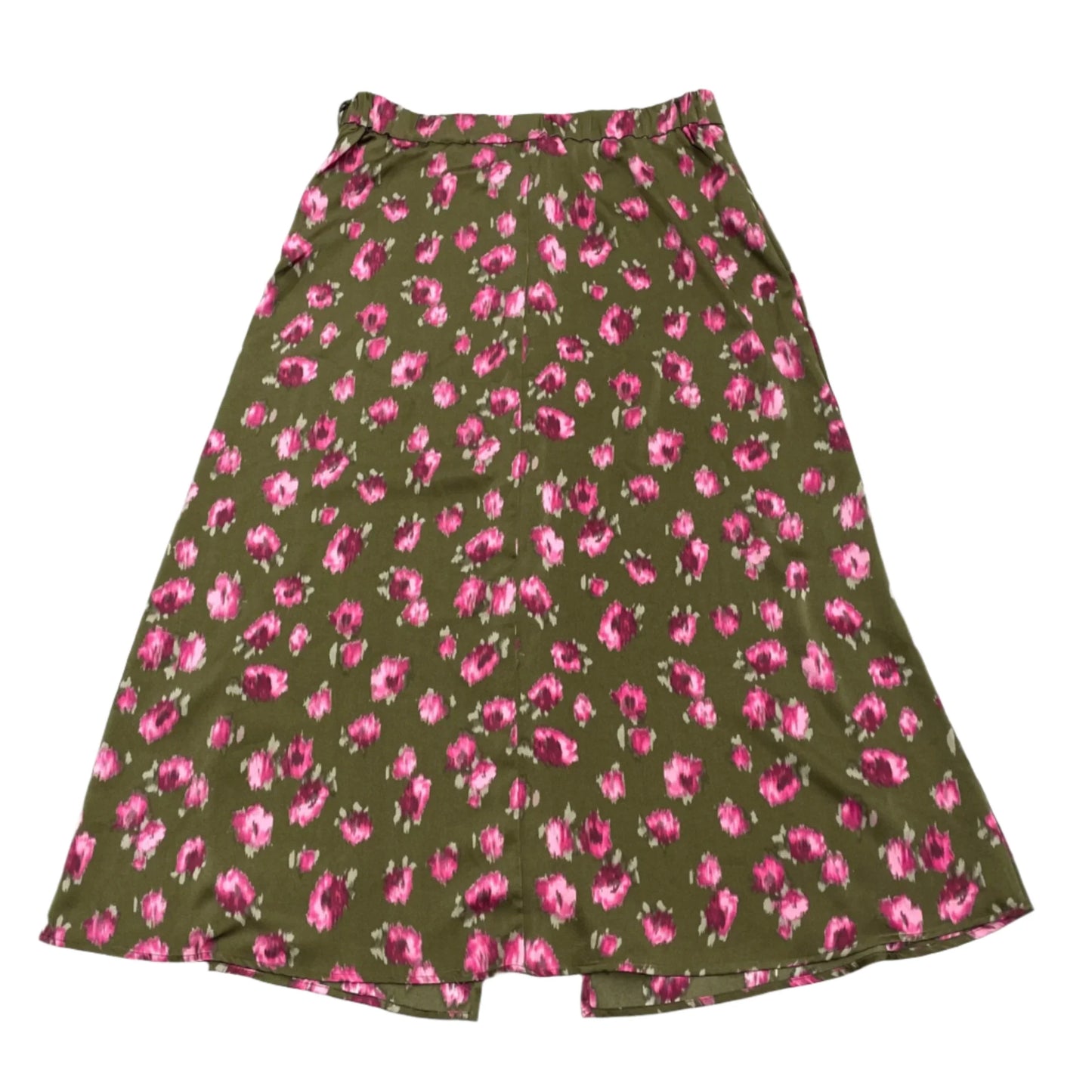 Skirt Midi By Halogen In Green & Pink, Size: L