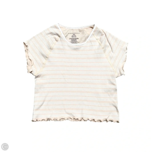 Top Short Sleeve By Anthropologie In Peach, Size: S