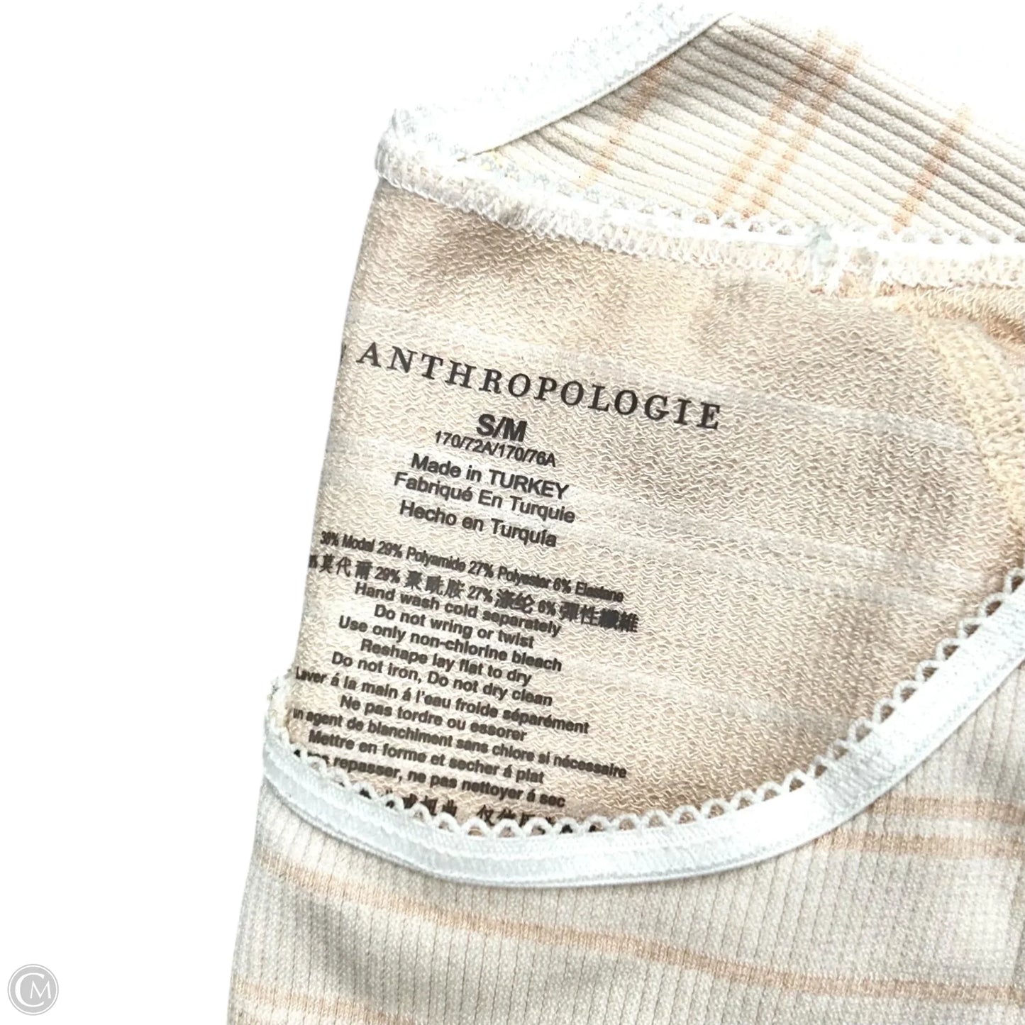 Top Short Sleeve By Anthropologie In Peach, Size: S