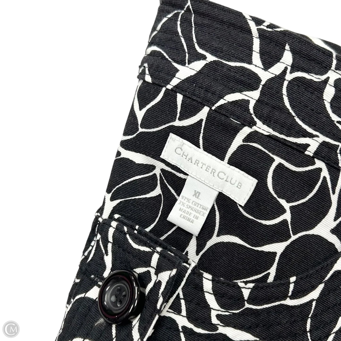 Blazer By Charter Club In Black & White, Size: Xl