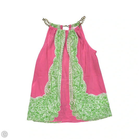 Top Sleeveless Designer By Lilly Pulitzer In Green & Pink, Size: S