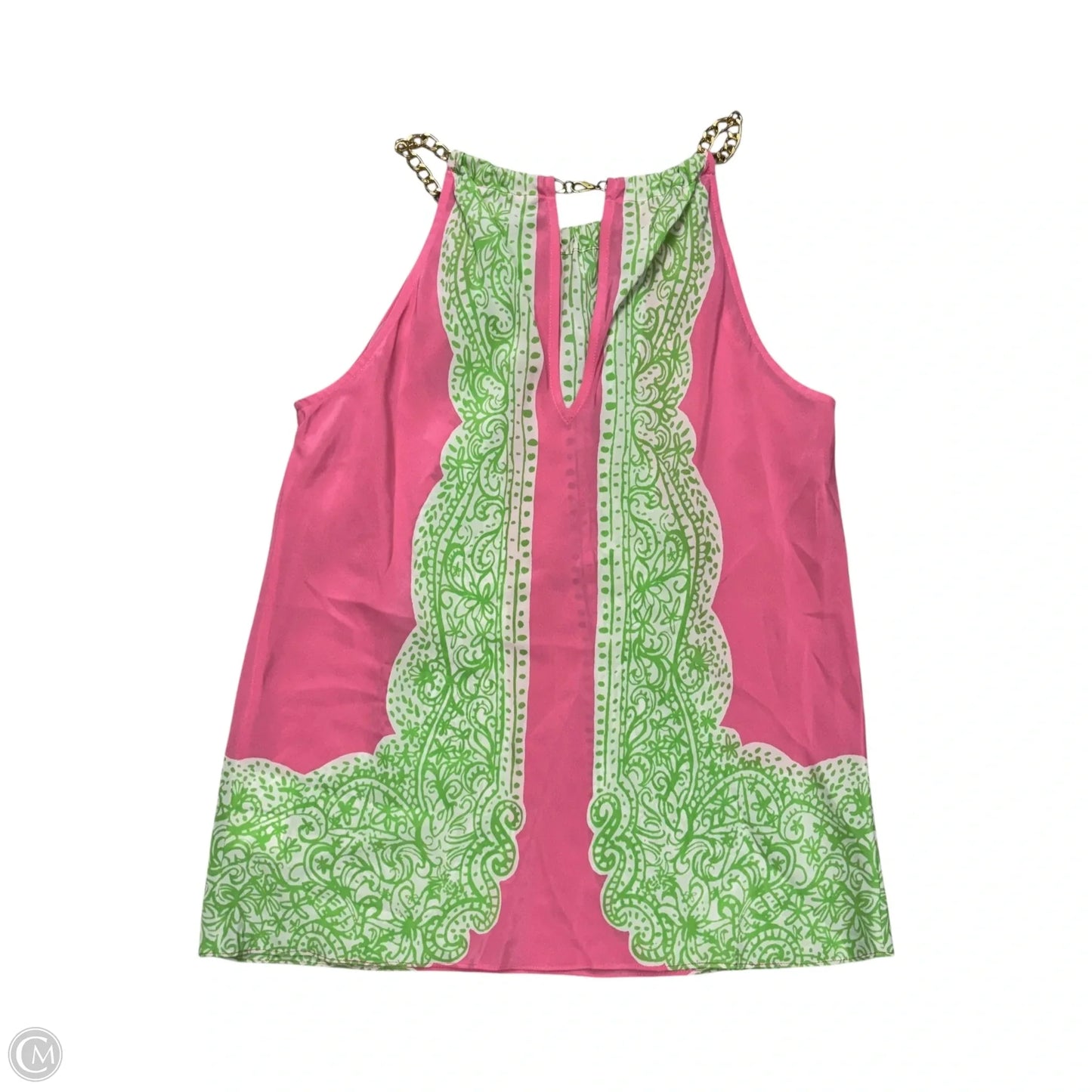 Top Sleeveless Designer By Lilly Pulitzer In Green & Pink, Size: S