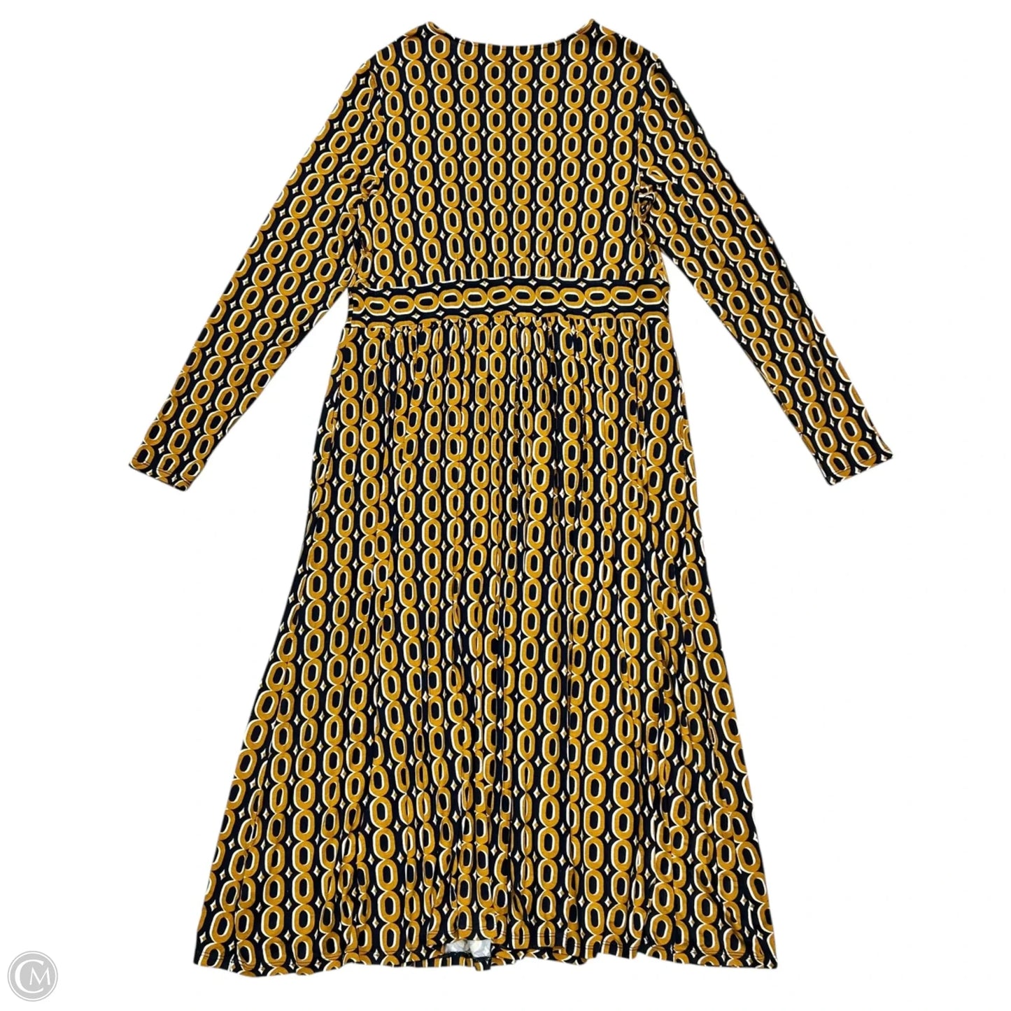 Dress Casual Midi By Boden In Blue & Yellow, Size: L