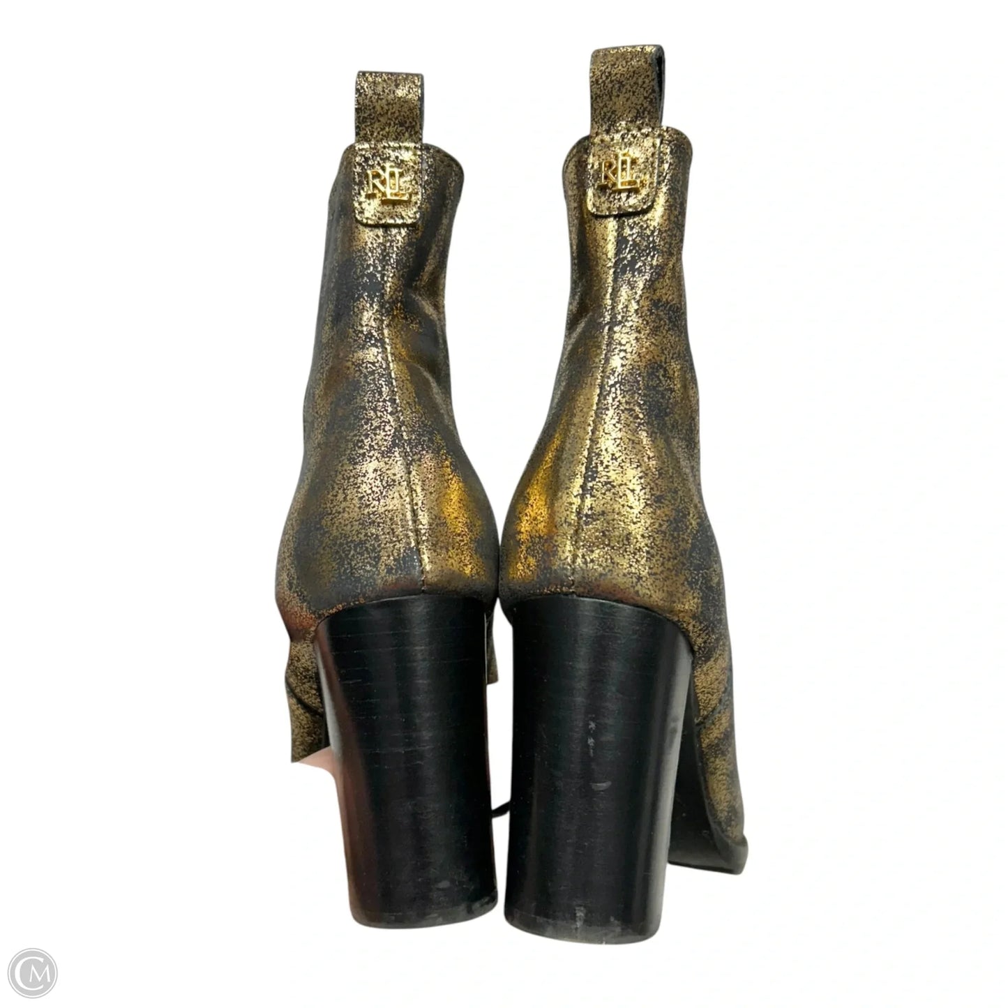 Boots Ankle Heels By Lauren By Ralph Lauren In Gold, Size: 6.5