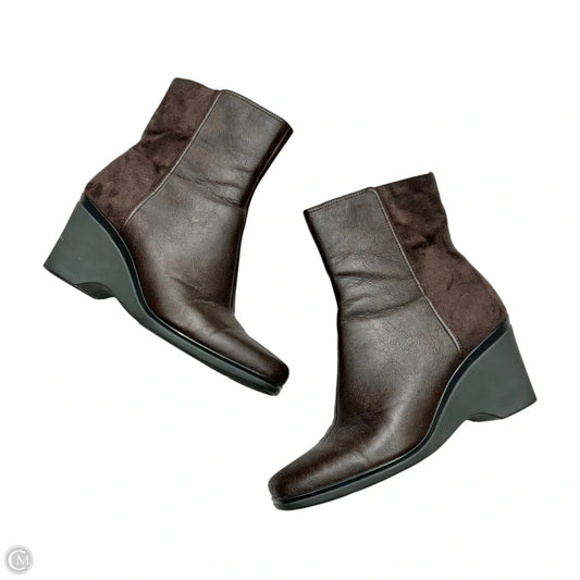 Boots Ankle Heels By Easy Spirit In Brown, Size: 8