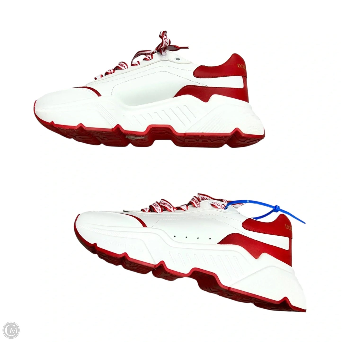 Shoes Luxury Designer By Dolce And Gabbana In Red & White, Size: 9.5