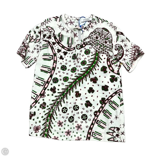 Top Short Sleeve Luxury Designer By Valentino-garavani In Pink & White, Size: S