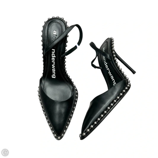 Shoes Luxury Designer By Alexander Wang In Black & Silver, Size: 7
