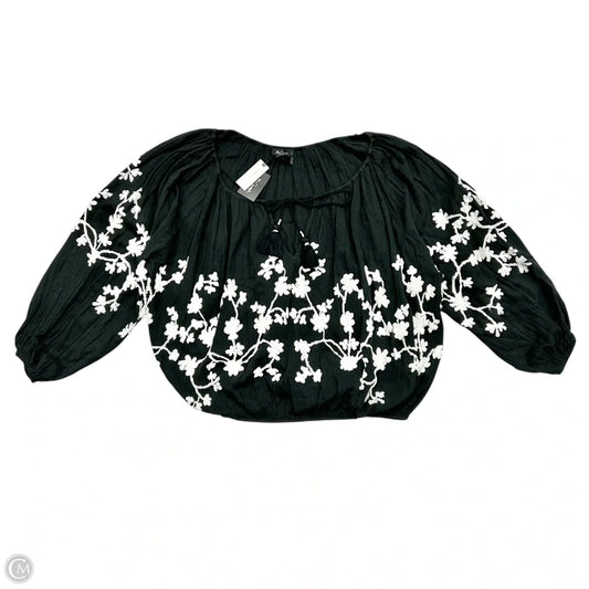 Top Long Sleeve By Anthropologie In Black & White, Size: S