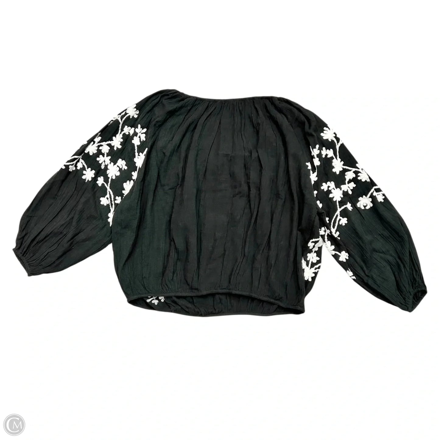 Top Long Sleeve By Anthropologie In Black & White, Size: S