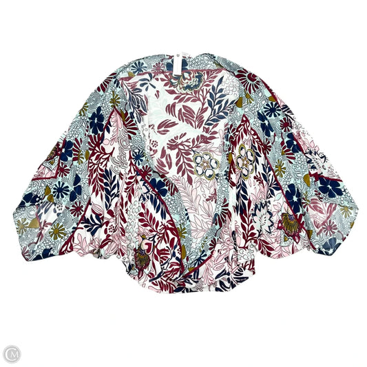 Kimono By Anthropologie In Blue Red & White, Size: Osfm
