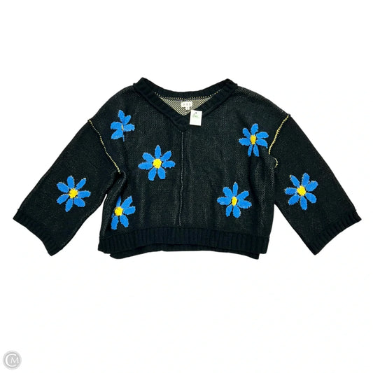 Sweater By Pol In Black & Blue, Size: S