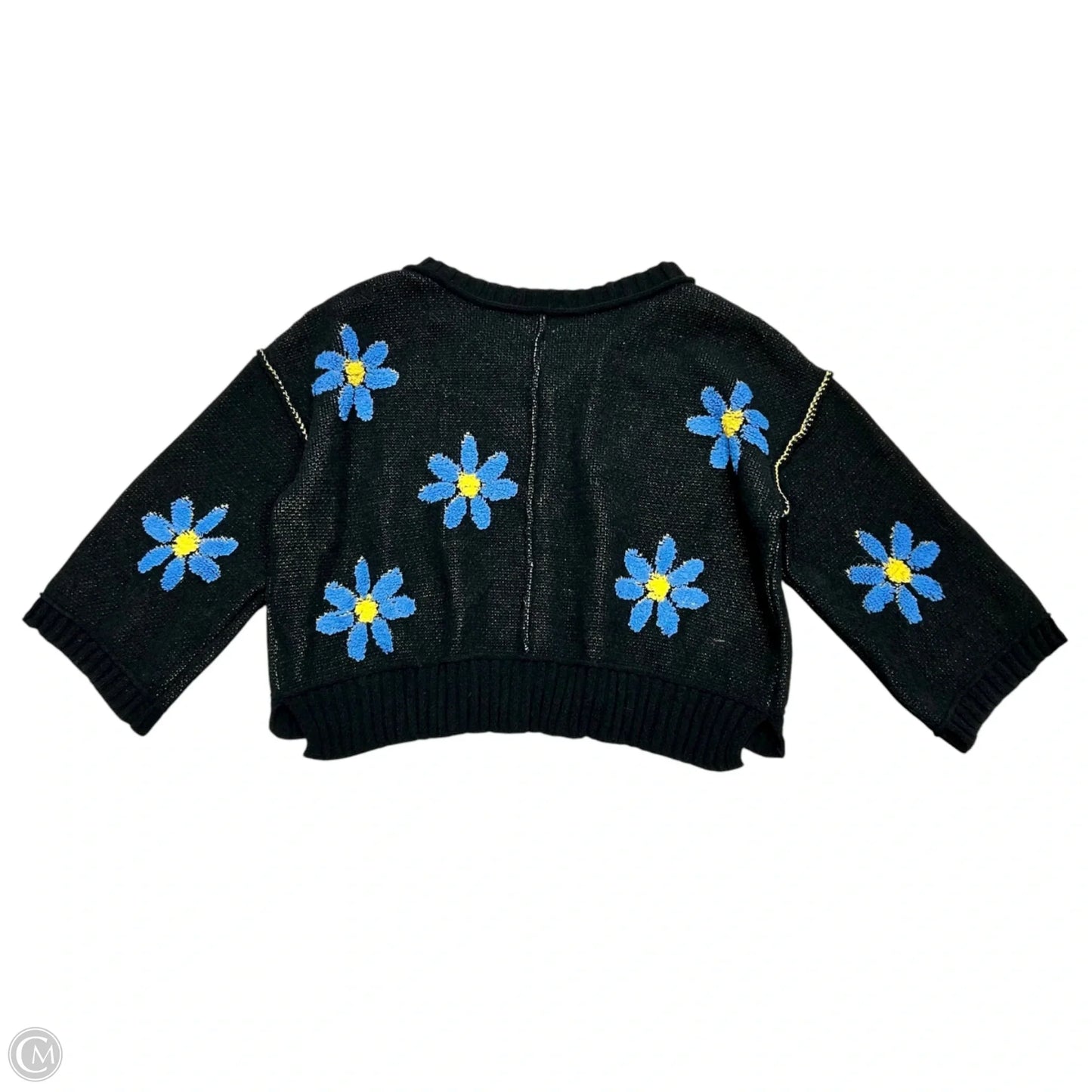 Sweater By Pol In Black & Blue, Size: S