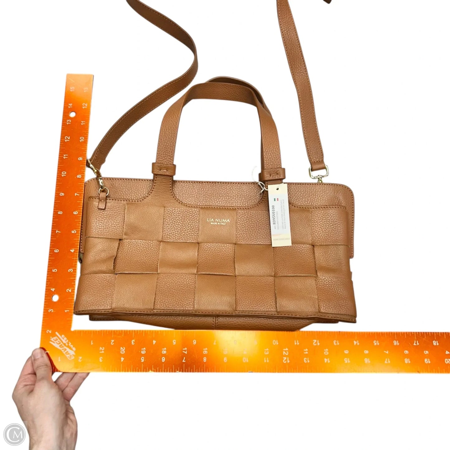 Handbag Leather By Lia Numa, Size: Medium