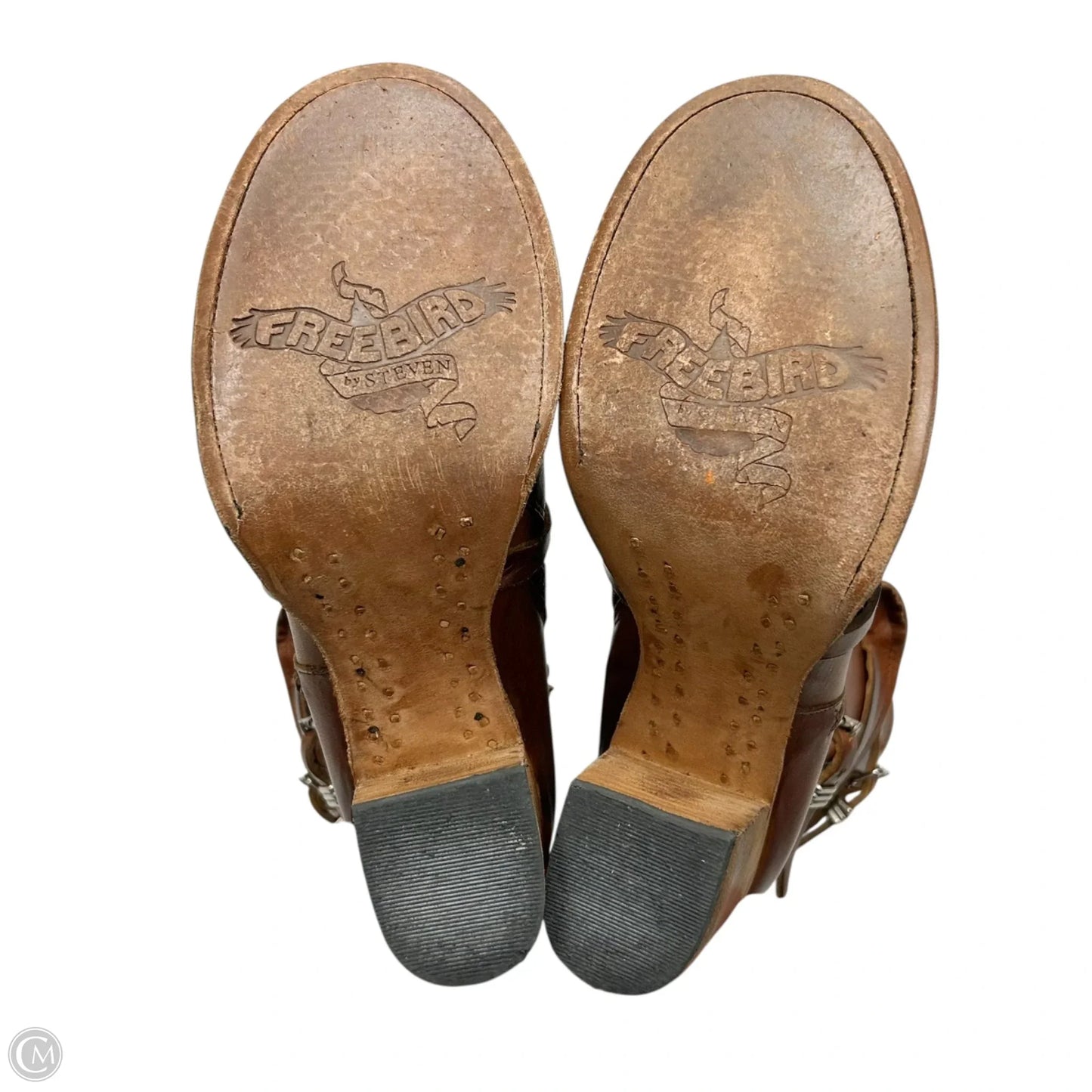 Boots Mid-calf Heels By Freebird In Brown, Size: 9