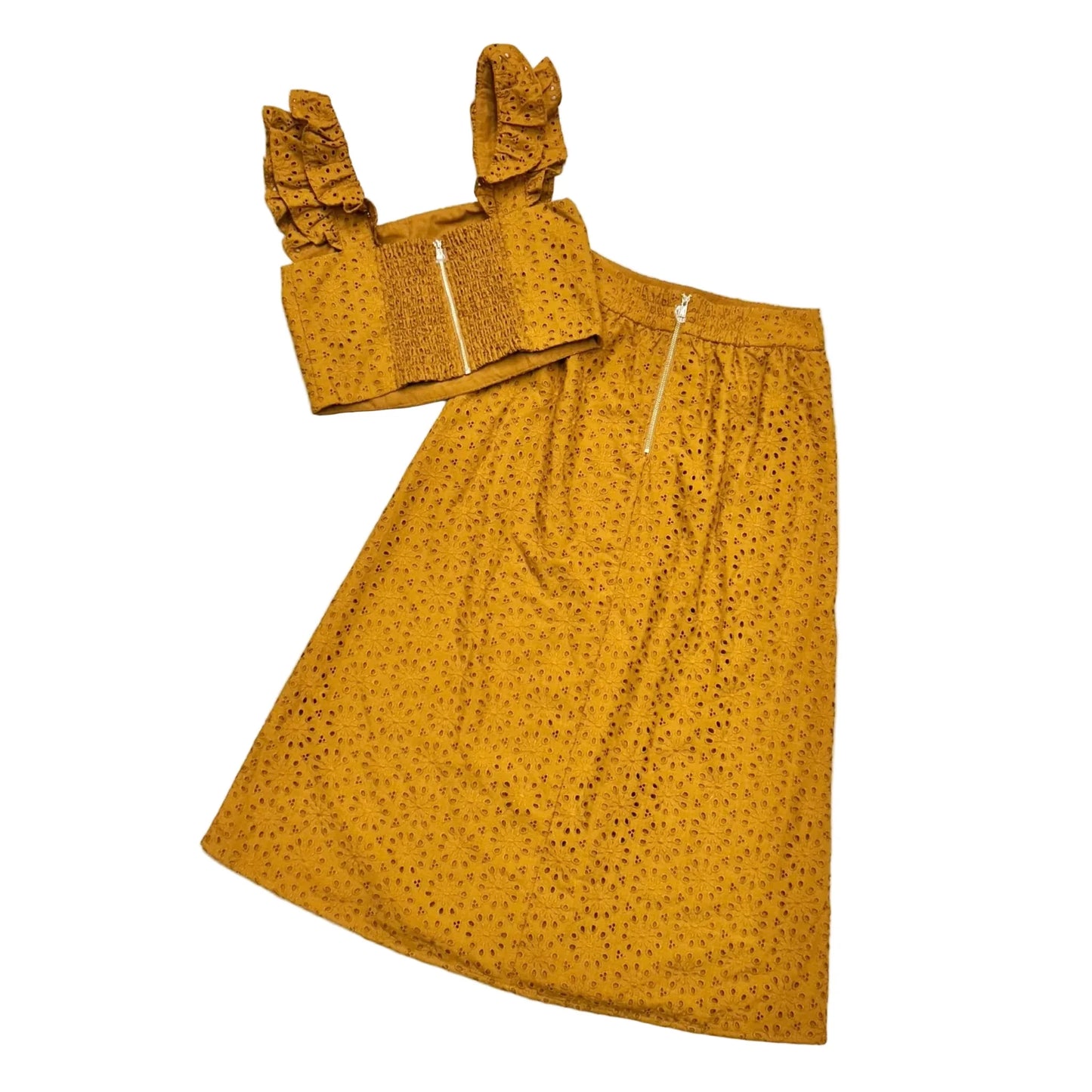 Skirt Set 2pc Designer By Lilly Pulitzer In Tan, Size: Xs