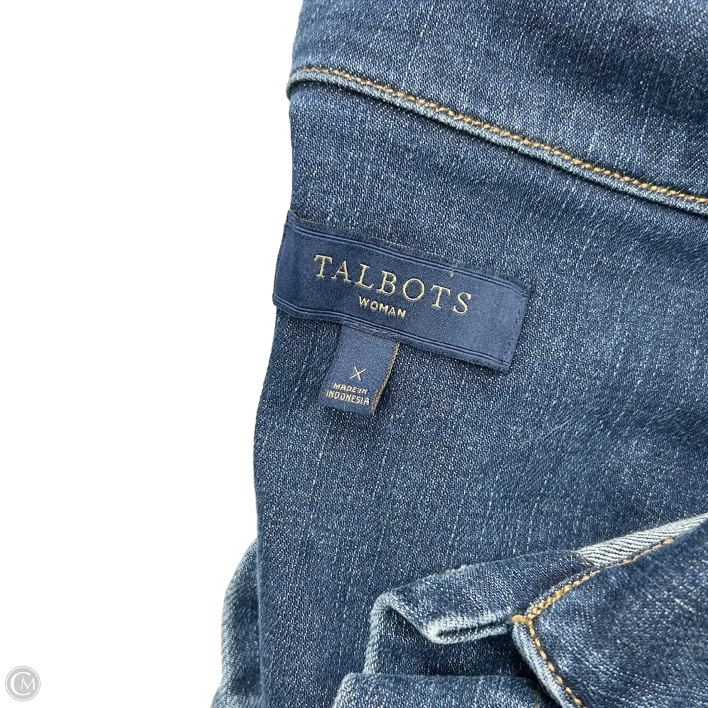 Jacket Denim By Talbots In Blue Denim, Size: Xl