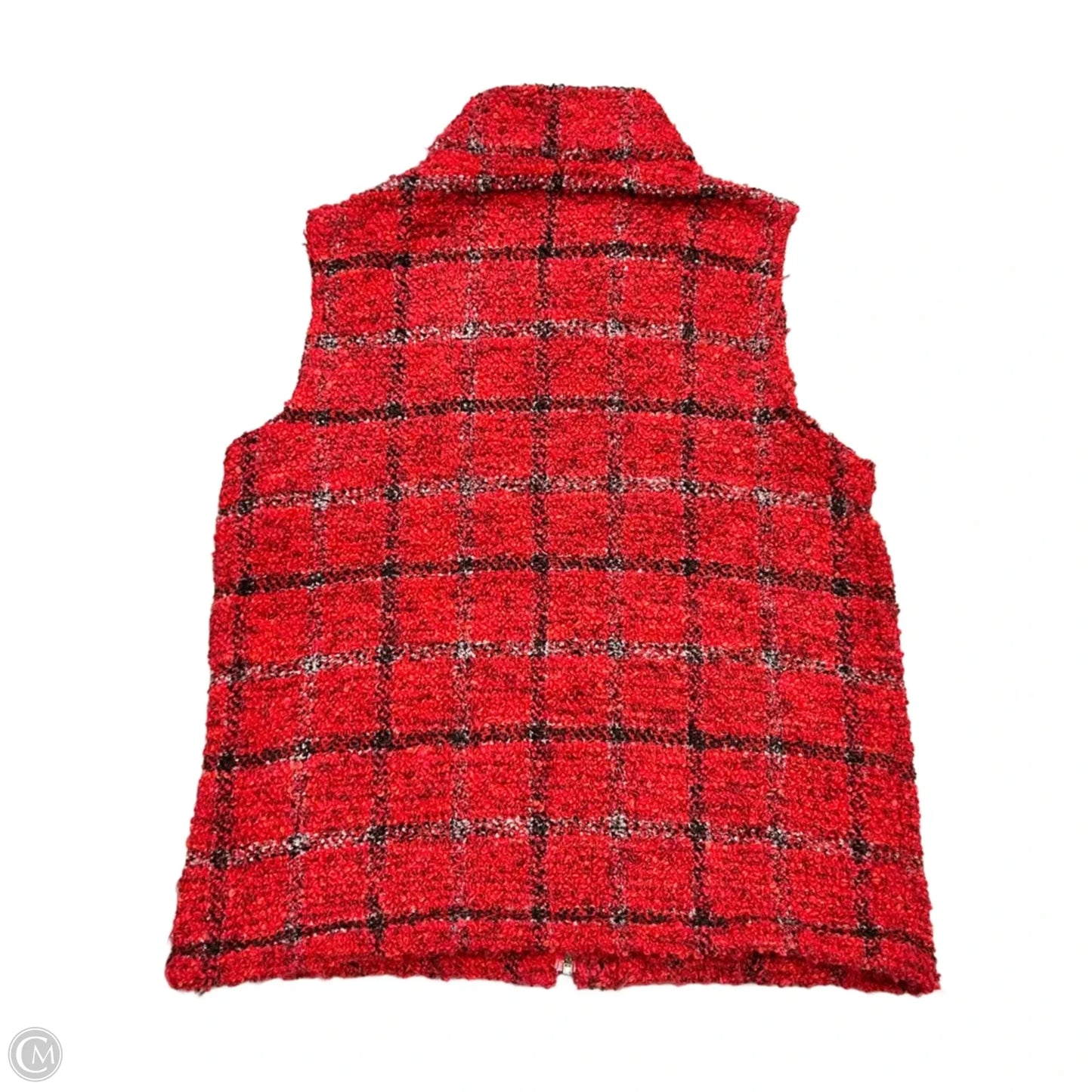 Vest Tweed By Chicos In Red, Size: L