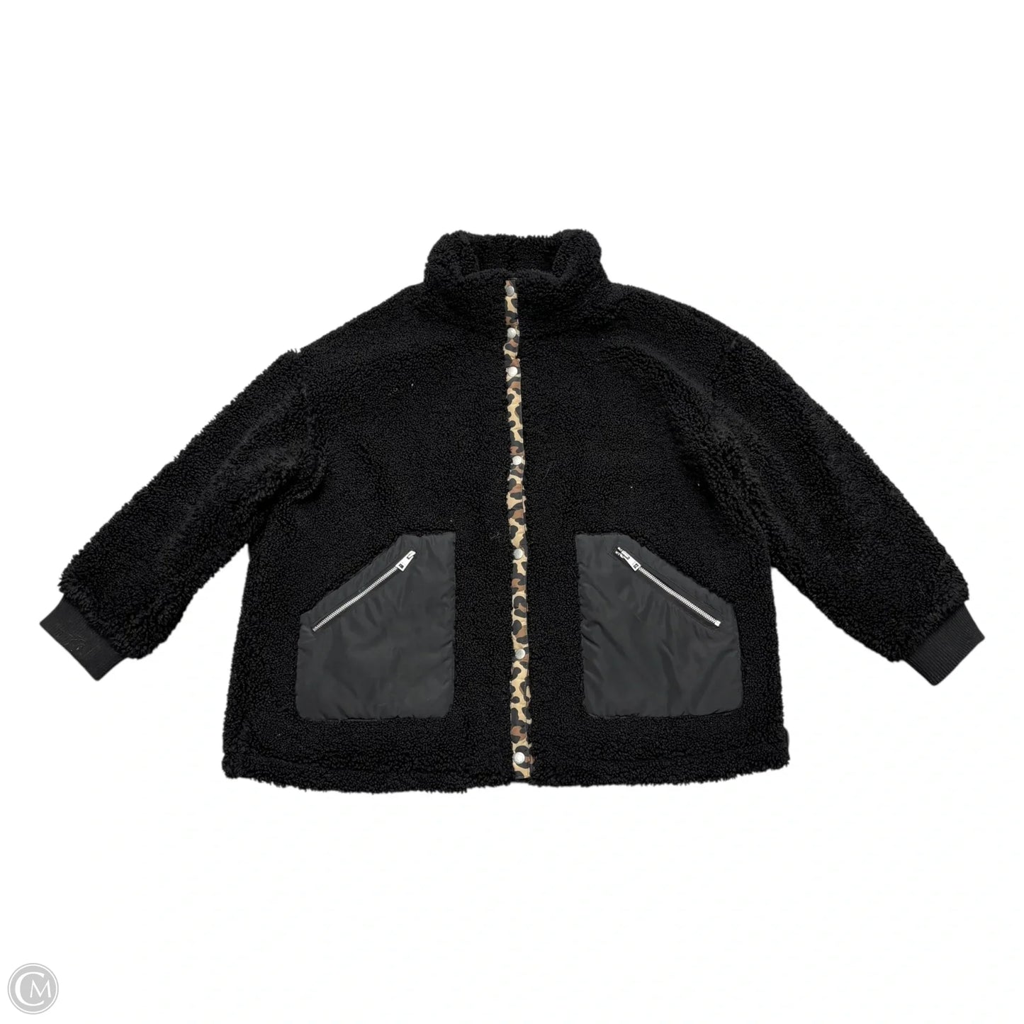 Coat Faux Fur & Sherpa By Levis In Black, Size: 2x