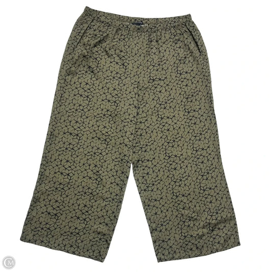 Pants Wide Leg By Eileen Fisher In Black & Green, Size: L