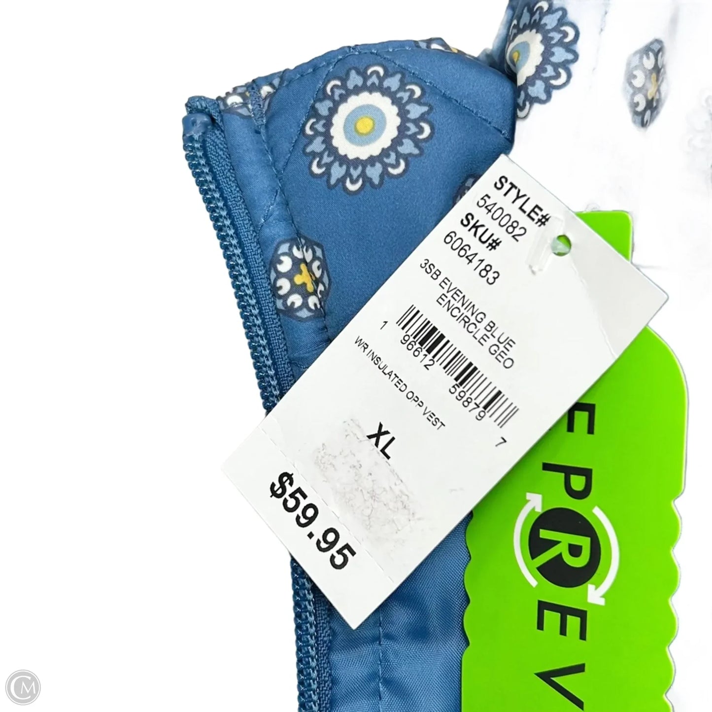 Vest Puffer & Quilted By Lands End In Blue & White, Size: Xl