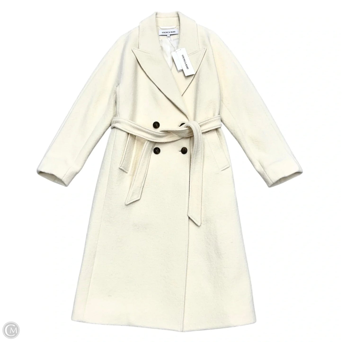 Coat Peacoat By Veronica Beard In Cream, Size: L
