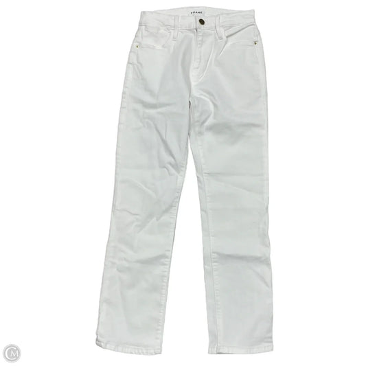Jeans Skinny By Frame In White, Size: 0