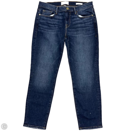 Jeans Cropped By Frame In Blue Denim, Size: 0