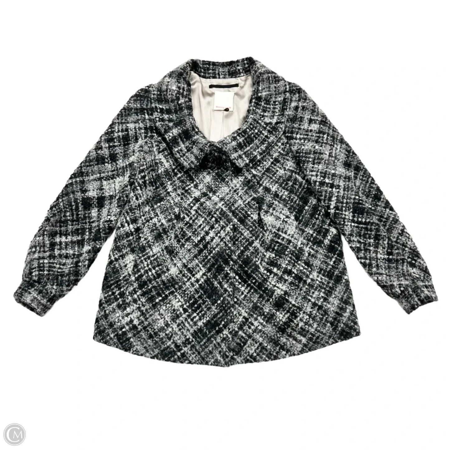 Coat Peacoat By Rebecca Taylor In Black & Grey, Size: S