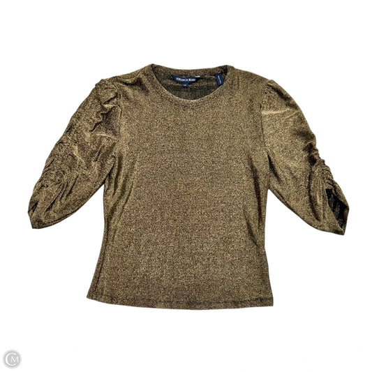 Top Short Sleeve By Veronica Beard In Gold, Size: S