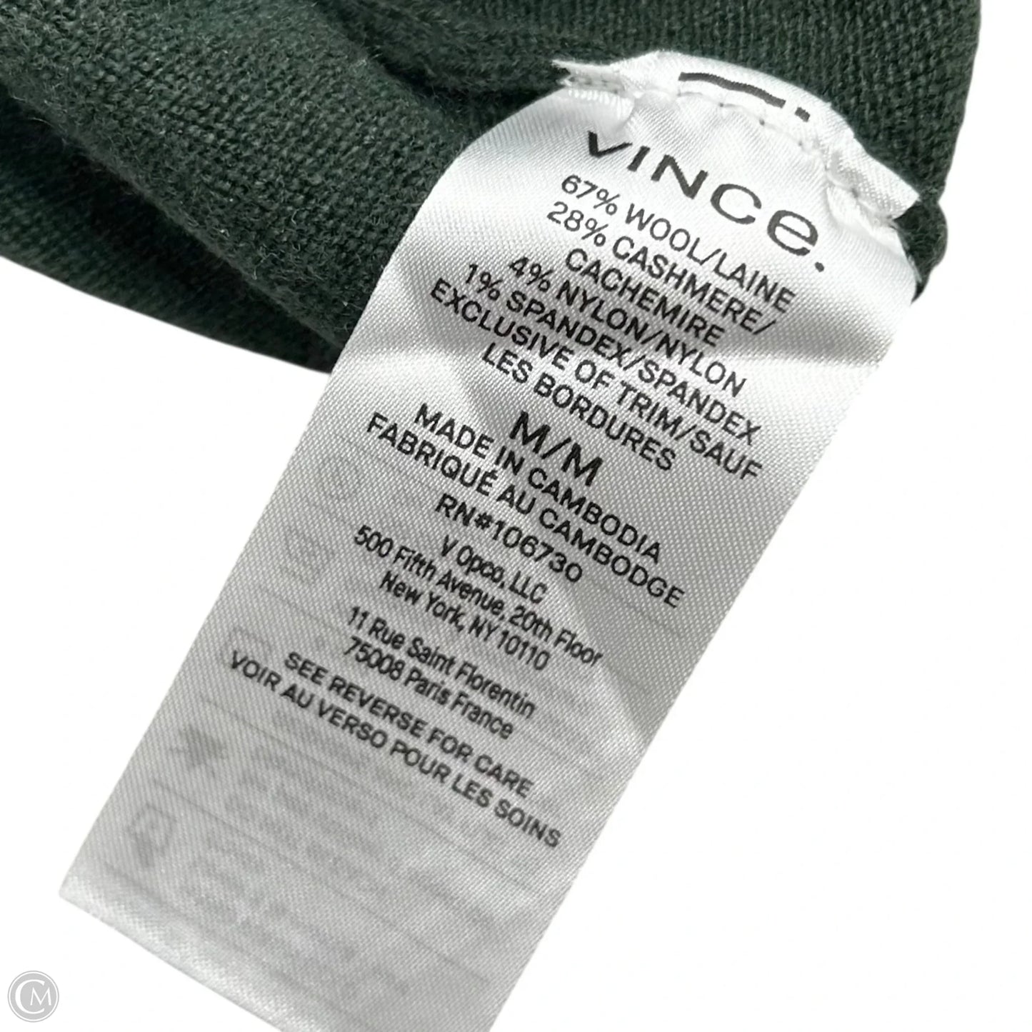 Sweater Cardigan By Vince In Green, Size: M