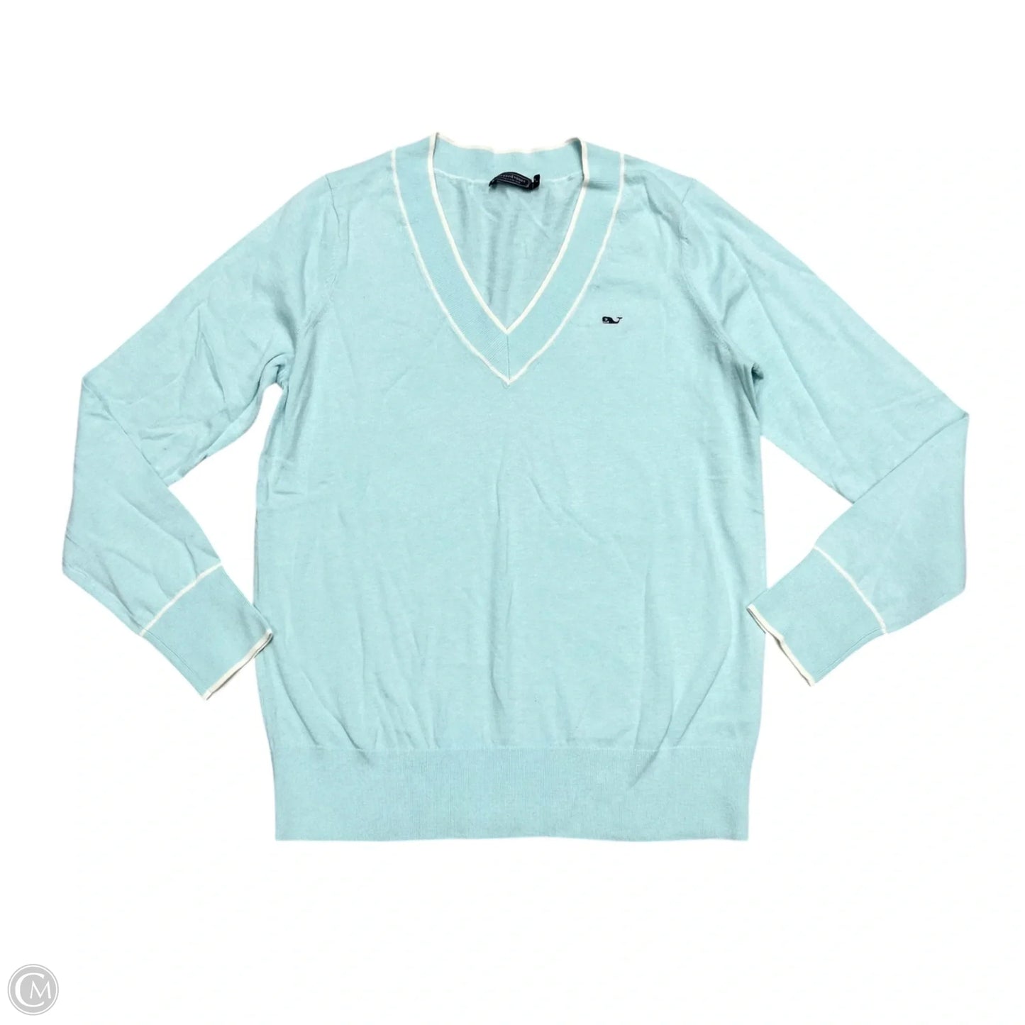 Top Long Sleeve By Vineyard Vines In Blue & White, Size: S