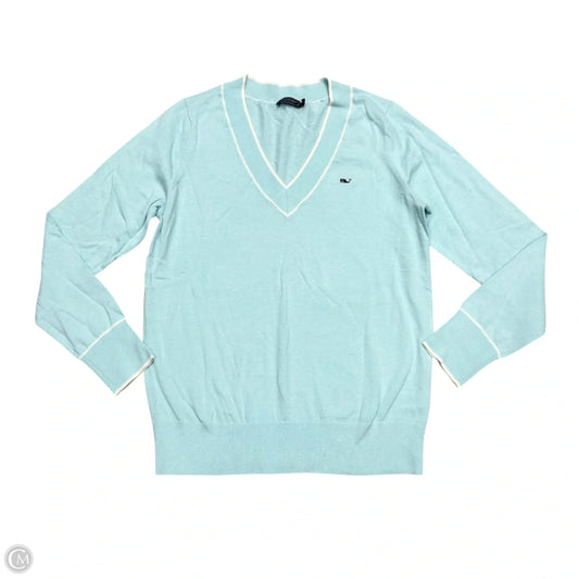 Top Long Sleeve By Vineyard Vines In Blue & White, Size: S