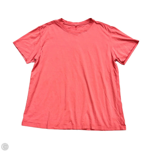 Athletic Top Short Sleeve By Lululemon In Peach, Size: S
