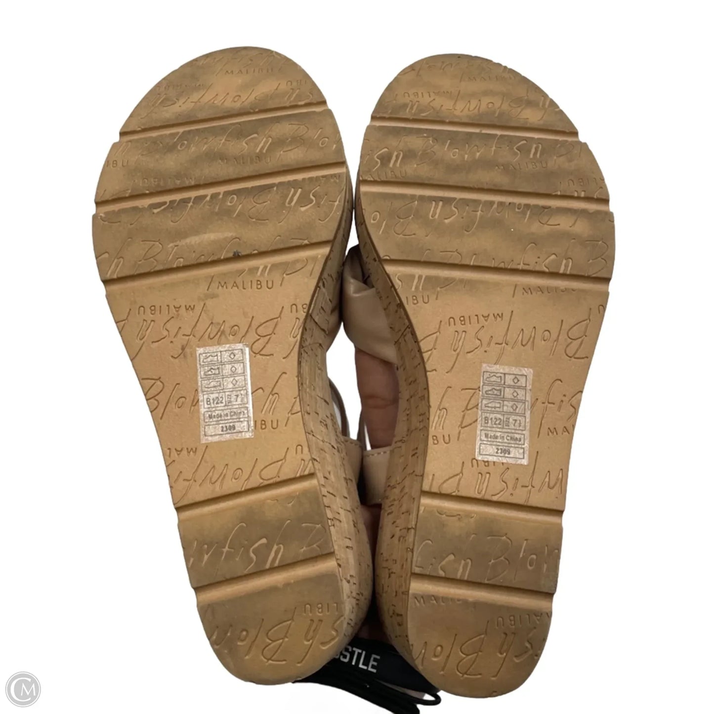 Sandals Heels Wedge By Blowfish In Beige, Size: 7.5