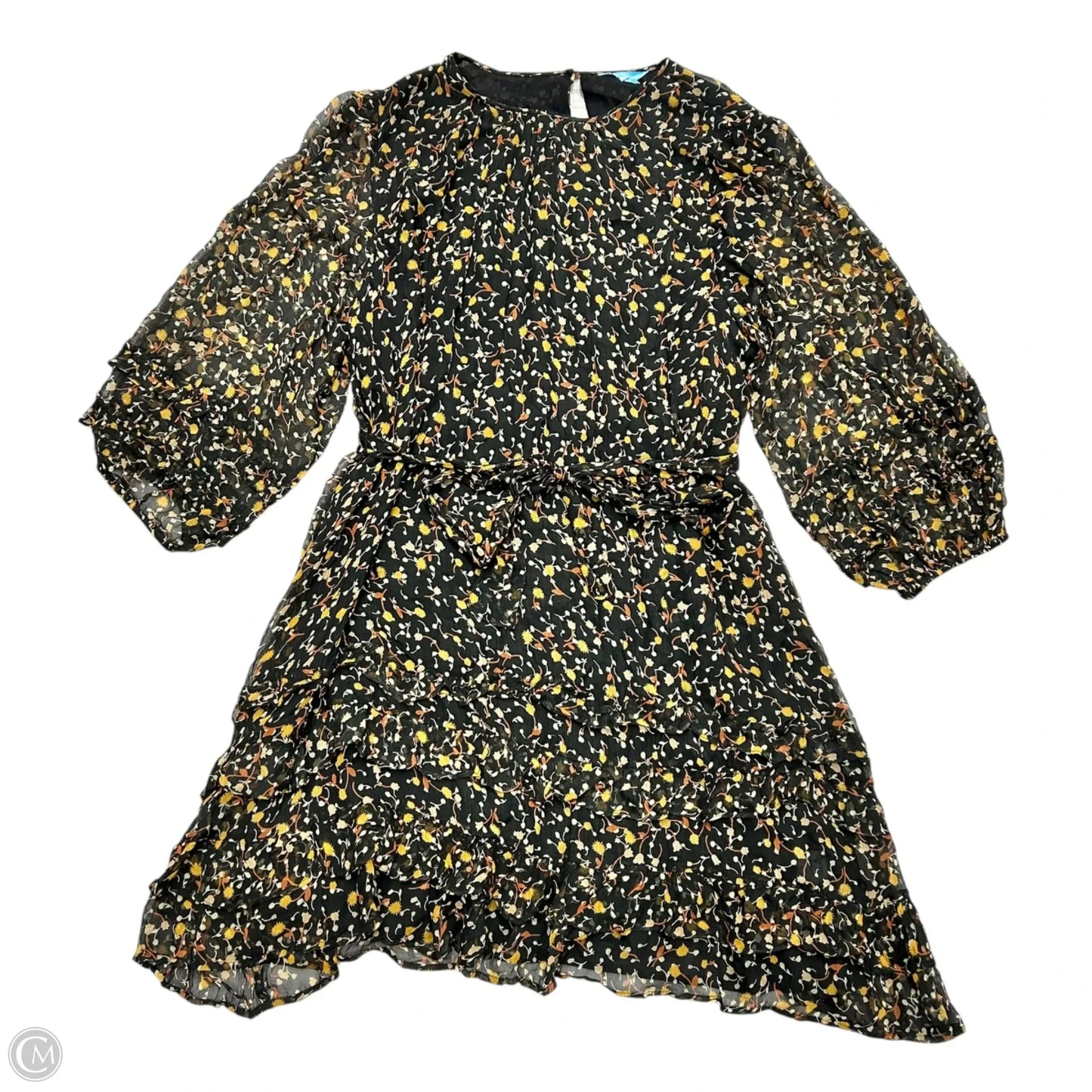 Dress Casual Midi By Draper James In Black & Yellow, Size: 2x