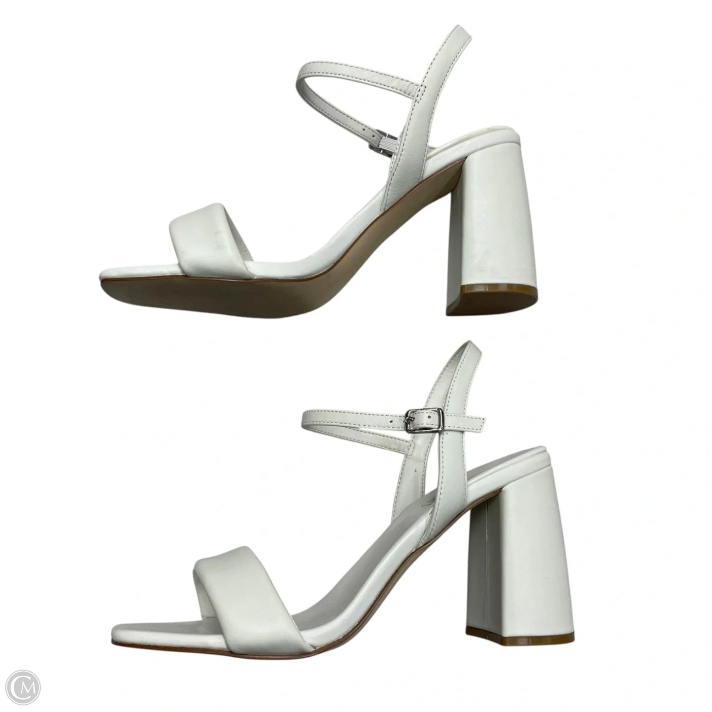 Sandals Heels Block By Steve Madden In White, Size: 9