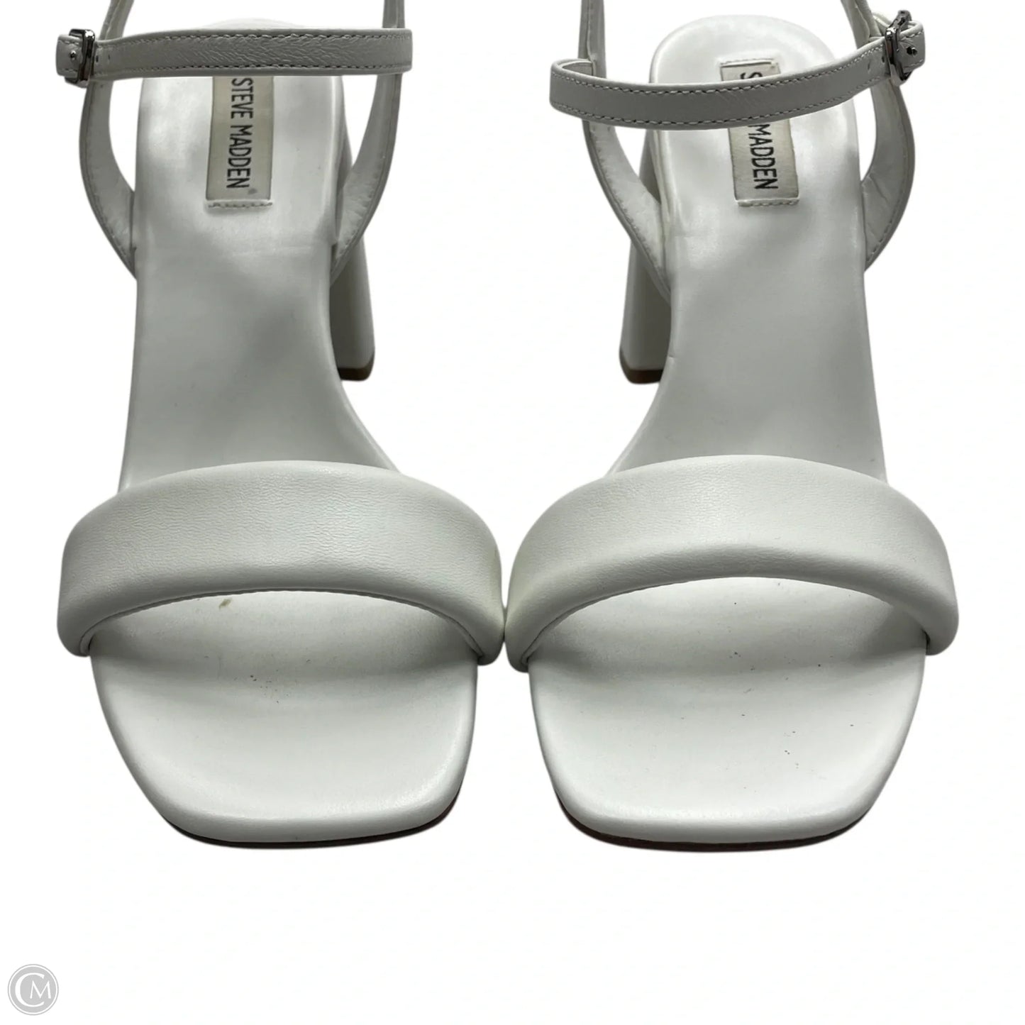 Sandals Heels Block By Steve Madden In White, Size: 9