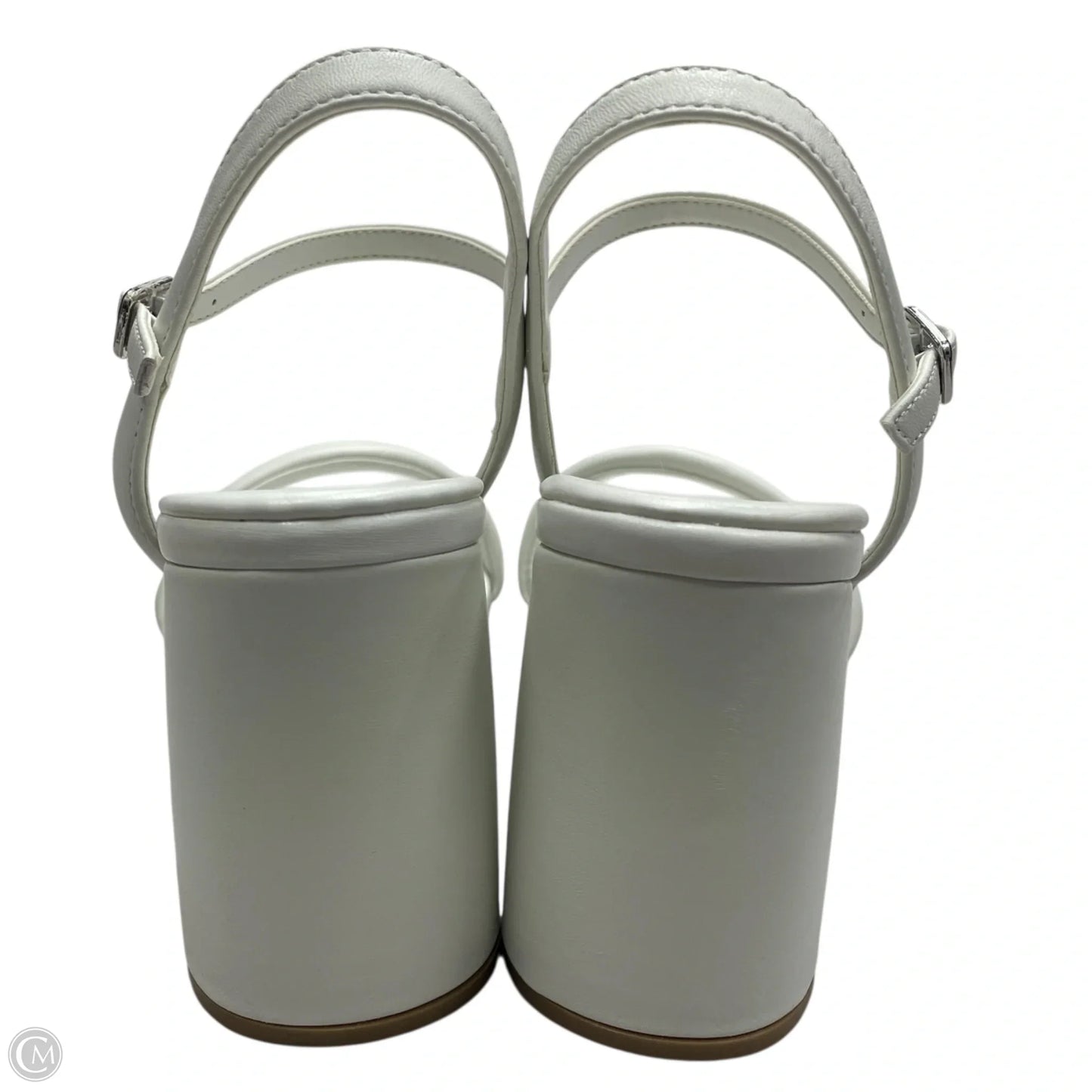 Sandals Heels Block By Steve Madden In White, Size: 9