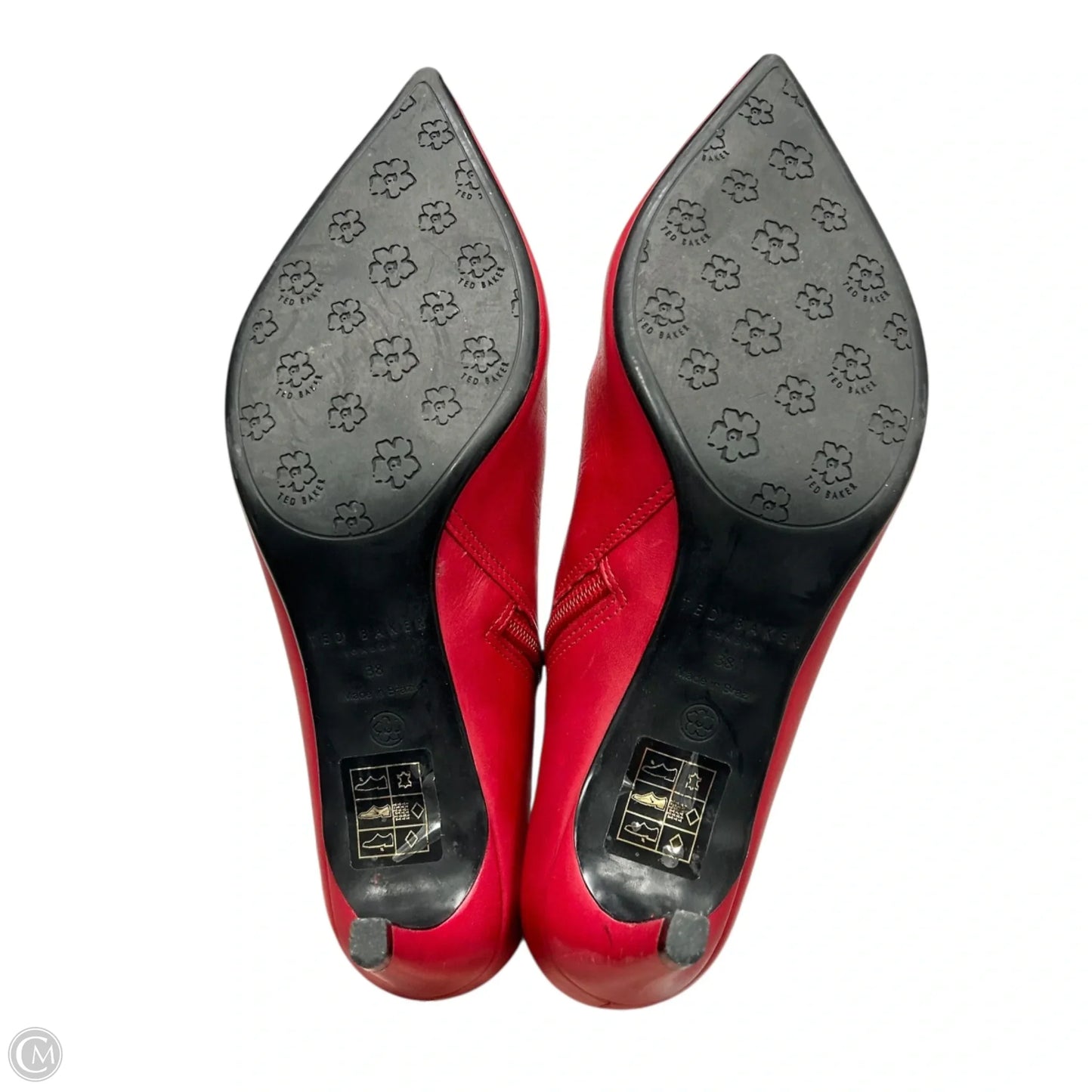 Boots Ankle Heels By Ted Baker In Red, Size: 7.5