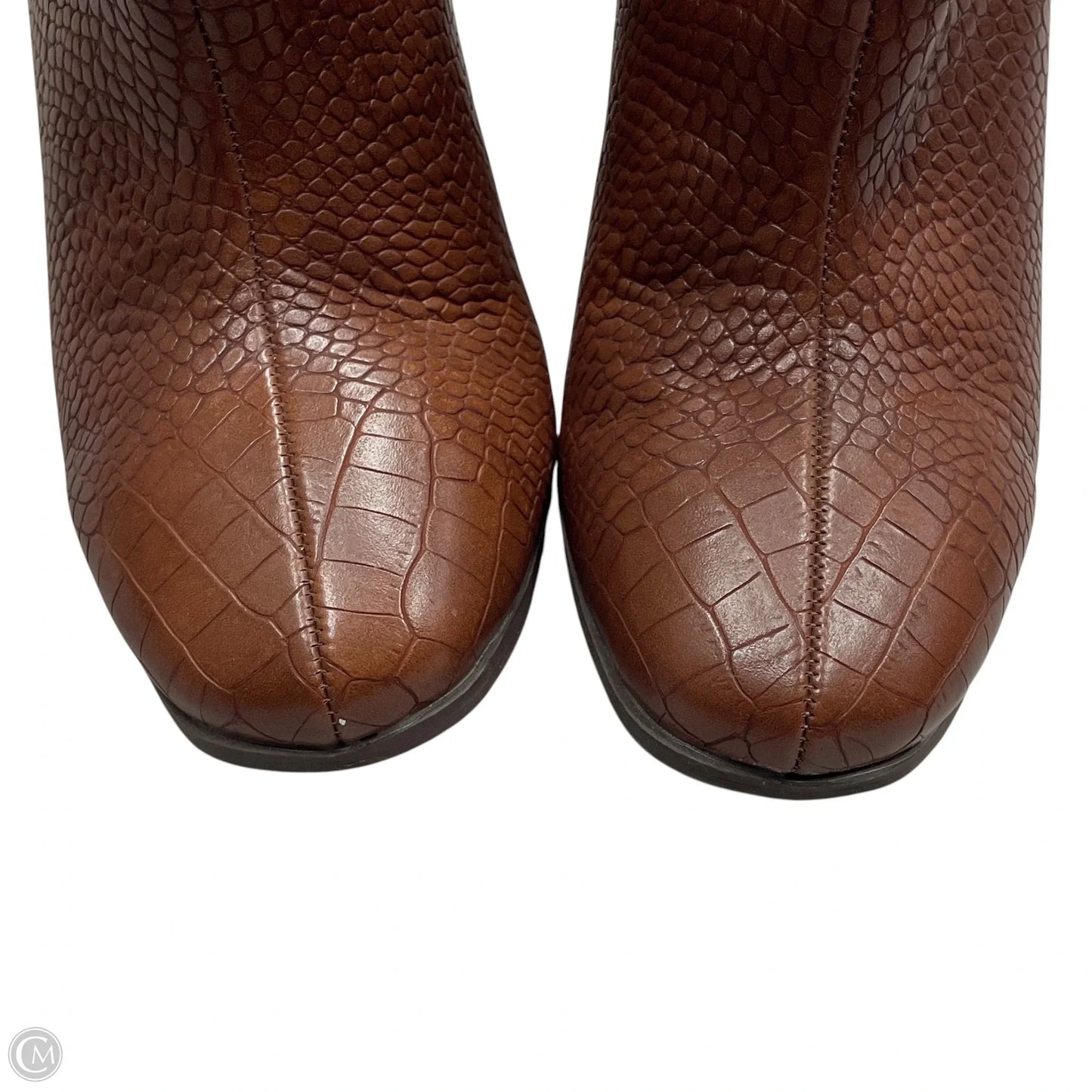 Boots Ankle Heels By Tru Comfort In Brown, Size: 7
