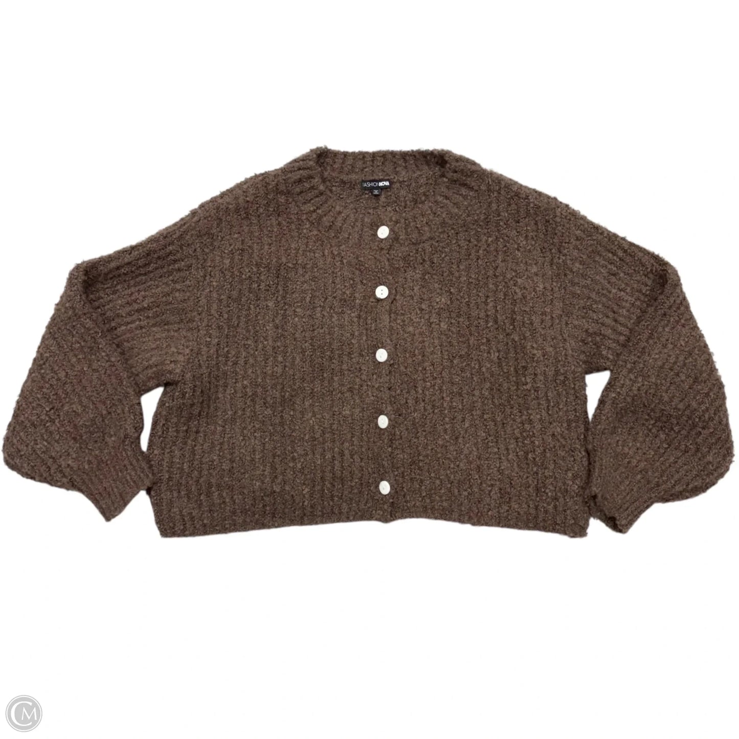 Sweater Cardigan By Fashion Nova In Brown, Size: 1x