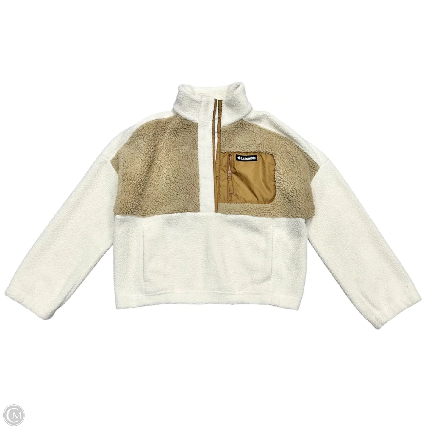 Jacket Fleece By Columbia In Tan & Cream, Size: L