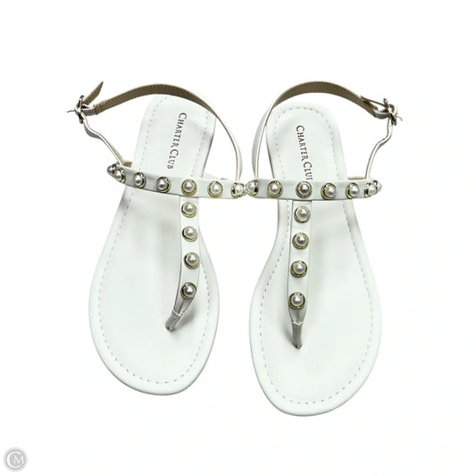 Sandals Flats By Charter Club In White, Size: 7