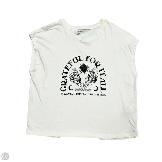 Top Short Sleeve By Anthropologie In Cream, Size: M