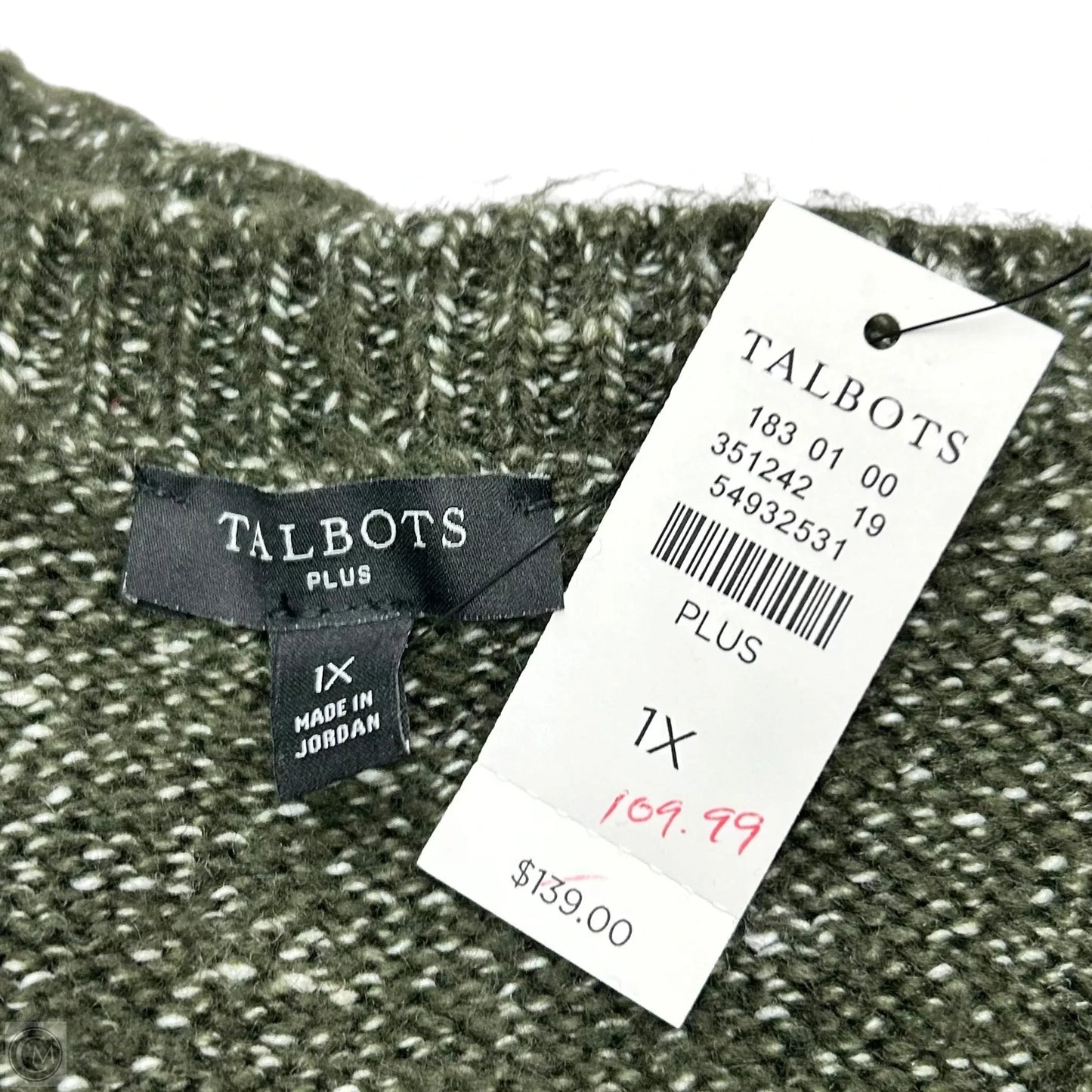 Dress Sweater By Talbots In Green, Size: 1x